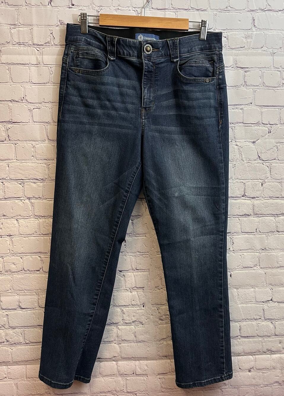 Democracy AB Solution Dark Wash Straight Leg Jeans Women's 12 PETITE Stretch